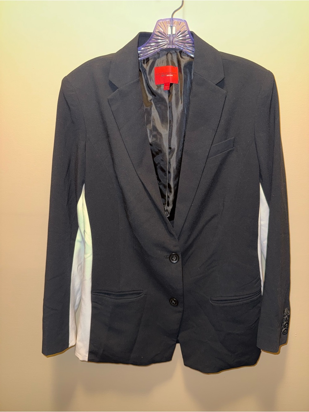 Narciso Rodriguez Black Blazer with White Side Panels